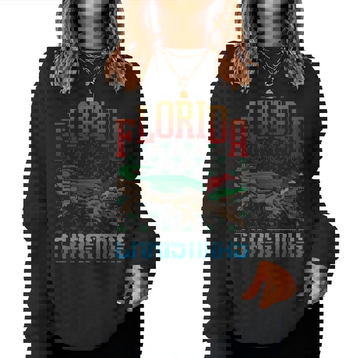 Ugly Christmas Sweater Alligator Reptile Florida Christmas Women Sweatshirt