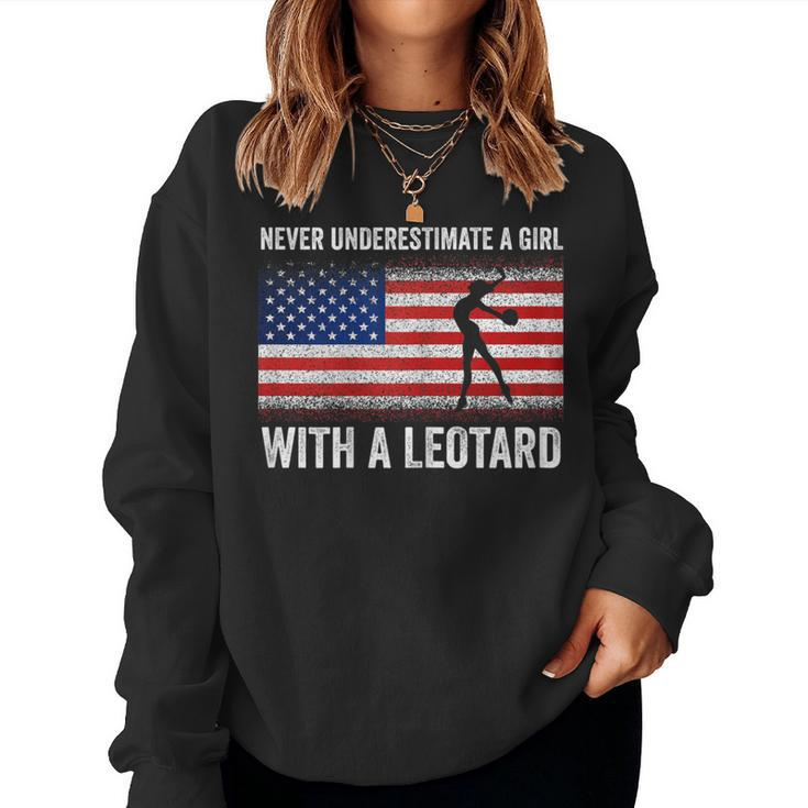 Never Underestimate A Girl With A Leotard Gymnast Women Sweatshirt