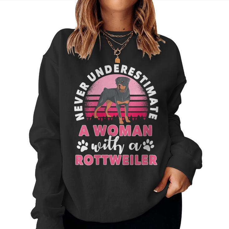 Never Underestimate A Man With A Rottweiler Women Sweatshirt