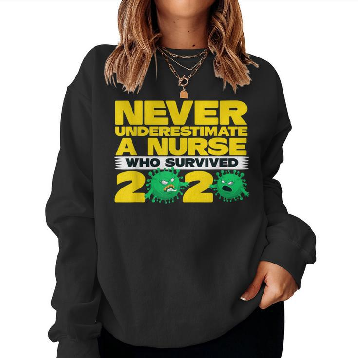 Never Underestimate A Nurse Cool Nursing Women Sweatshirt