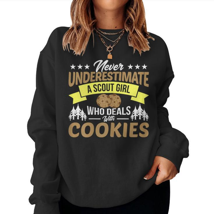 Never Underestimate A Scout Girl With Cookies Women Sweatshirt