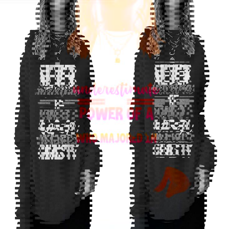 Never Underestimate A Woman Who Majored In Chemistry Women Sweatshirt