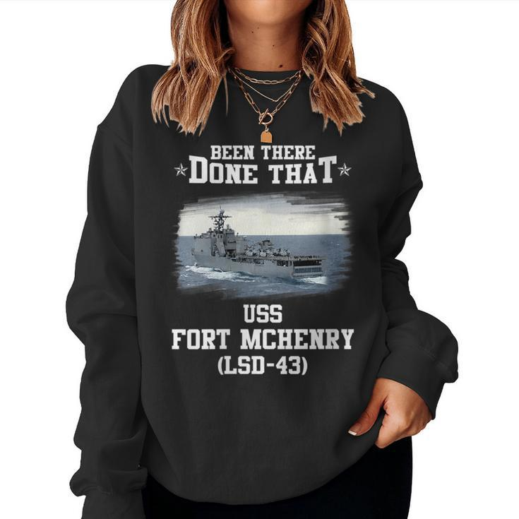 Uss Fort Mchenry Lsd-43 Veterans Day Father Day Gift  Women Crewneck Graphic Sweatshirt