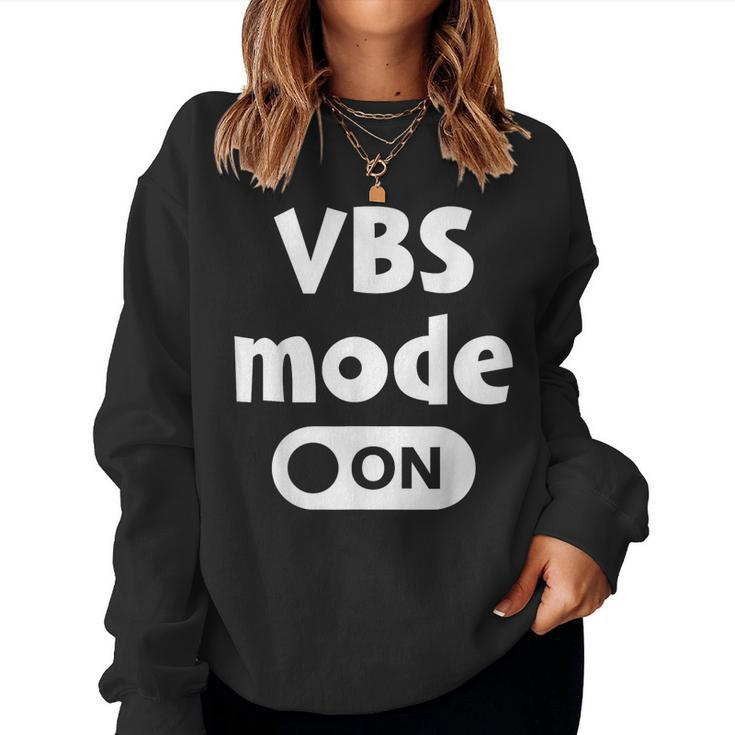 Vbs Mode On Tie Dye Vbs Vacation Bible School Christian Kid Vacation Women Sweatshirt
