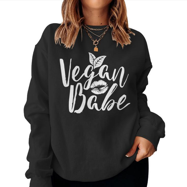 Vegan Babe For Mom Girl Vegetarian Animal Lover Women Sweatshirt