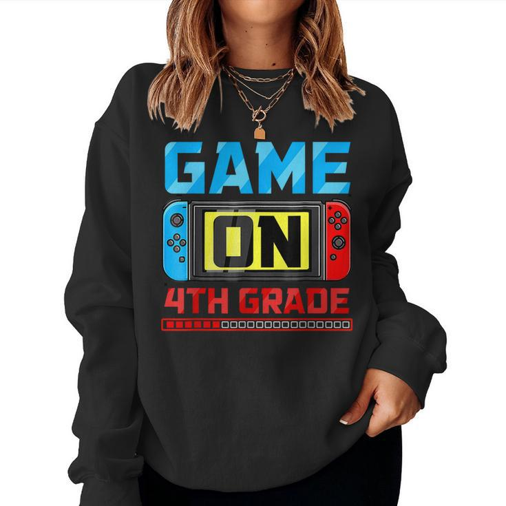 Video Game On 4Th Grade Gamer Back To School First Day Boys  Women Crewneck Graphic Sweatshirt