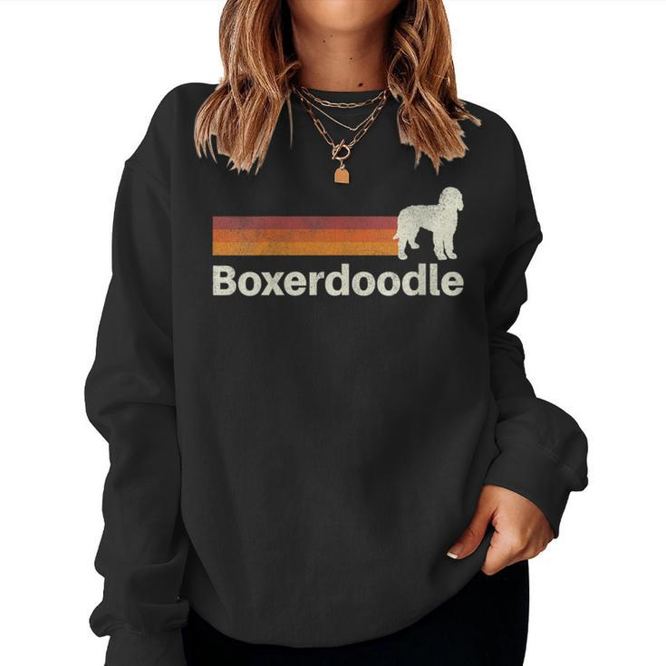 Vintage Boxerdoodle Retro Mom Dad Dog Women Sweatshirt