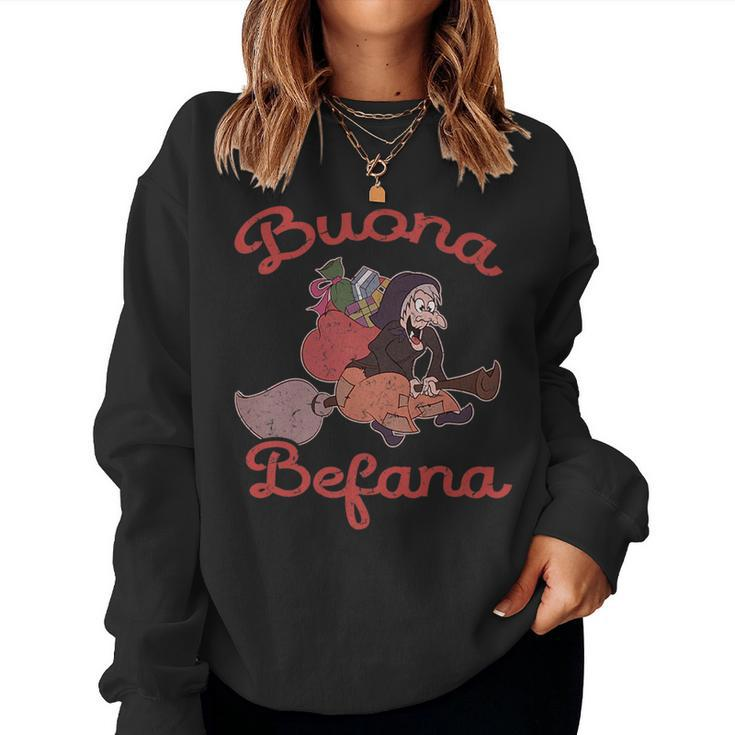 Vintage Buona Befana Italian Christmas Epiphany Women Sweatshirt