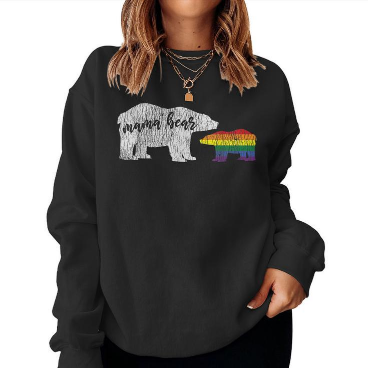 Vintage Mama Bear Love Proud Mom Family Matching Gay Lgbtq Women Sweatshirt
