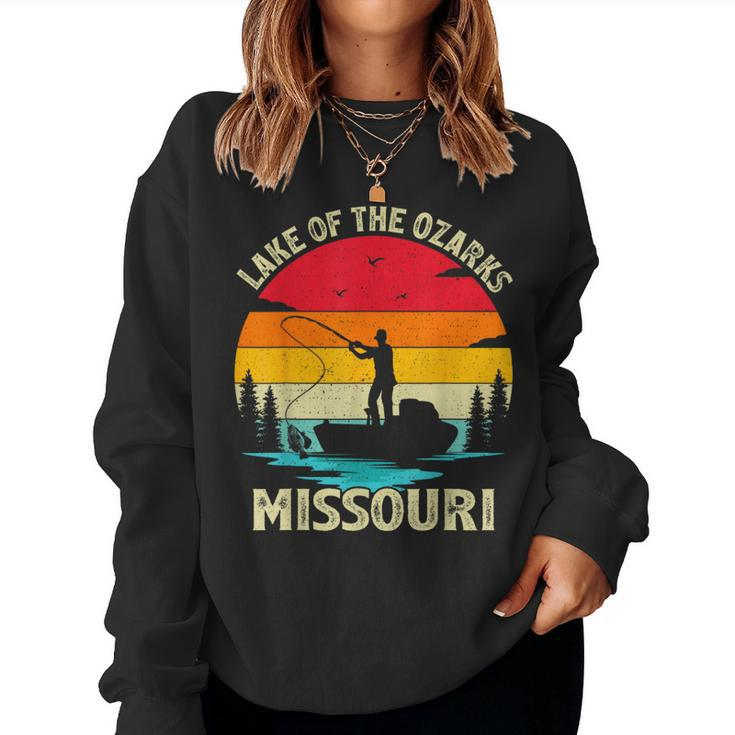 Vintage Retro Summer Fishing Missouri Lake Of The Ozarks Women Sweatshirt