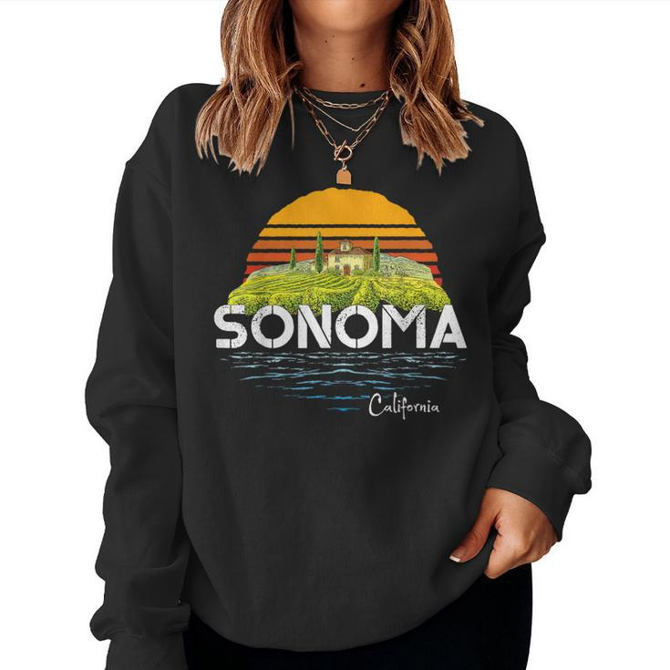 Vintage Sonoma Valley Winery California Souvenir Women Sweatshirt
