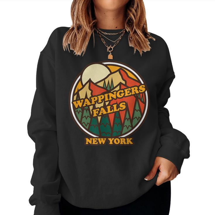 Vintage Wappingers Falls New York Mountain Souvenir Print Women Sweatshirt
