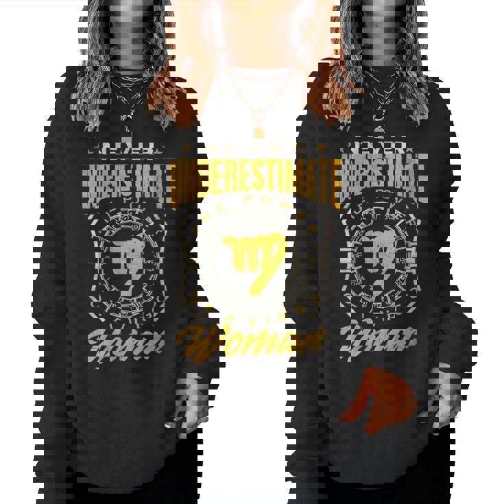 Virgo Woman  Never Underestimate Zodiac Birthday Gift Gift For Womens Women Crewneck Graphic Sweatshirt