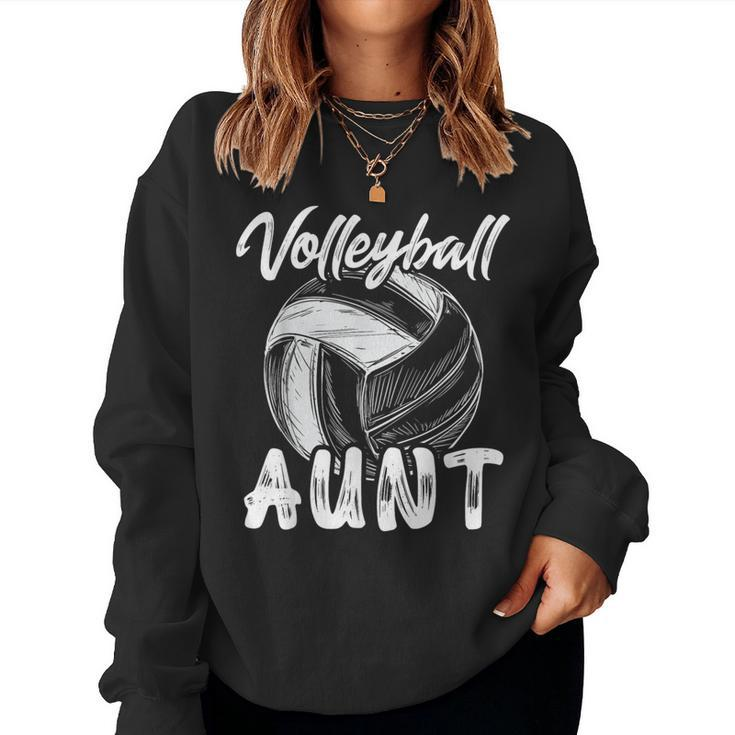 Volleyball Aunt For Family Matching Player Team Auntie Women Sweatshirt