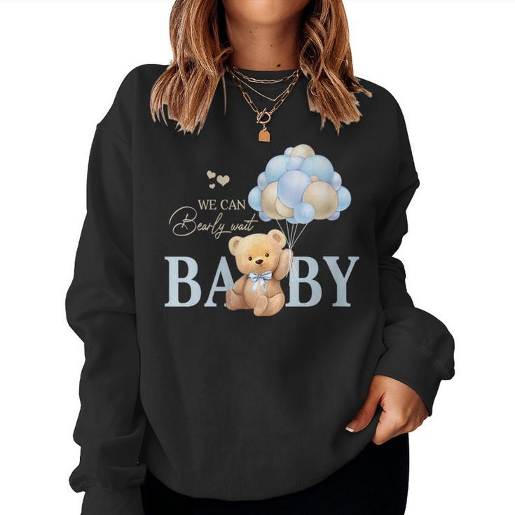 We Can Bearly Wait Gender Neutral Baby Shower Decorations  Women Crewneck Graphic Sweatshirt