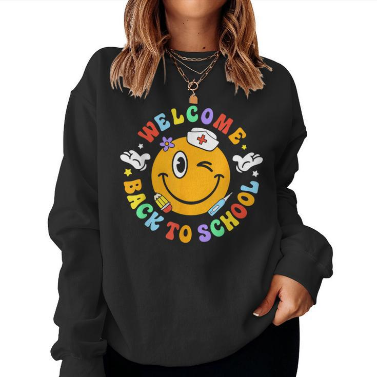 Welcome Back To School Nurse Life Teacher Women Girl  Women Crewneck Graphic Sweatshirt
