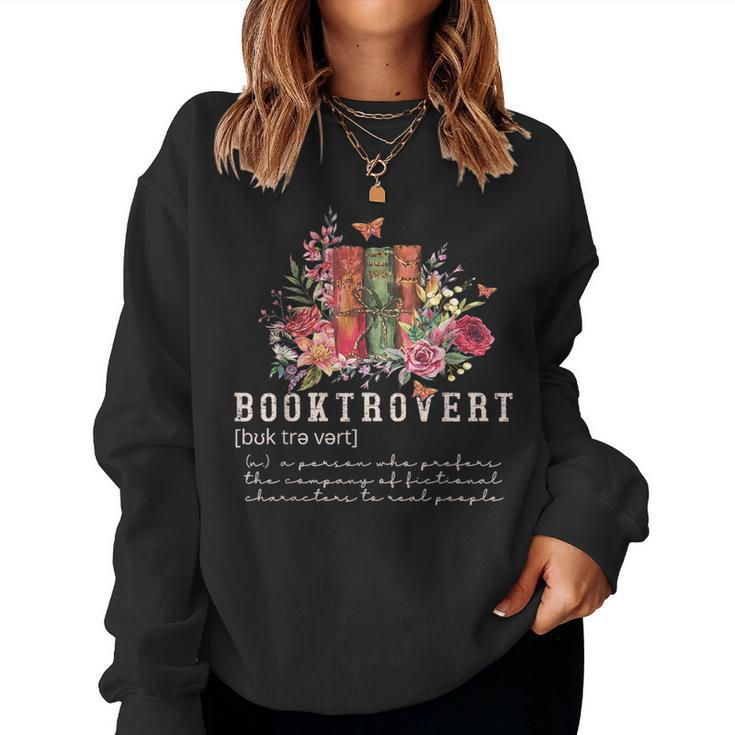 Wildflower Booktrovert Definition Book Lover Bookish Library Women Sweatshirt