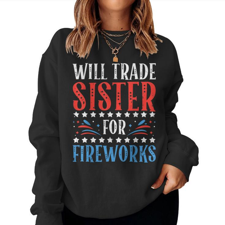 Will Trade Sister For Fireworks 4Th Of July Feminist Women Sweatshirt