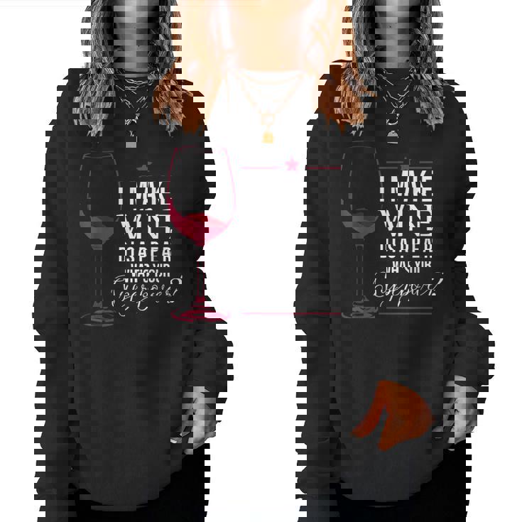 Wine Lover Superpower Party Wine Tasting Joke Women Sweatshirt