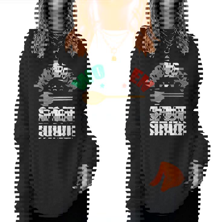Wooden Spoon Survivor Italian Kitchen Lover Sarcastic Women Sweatshirt