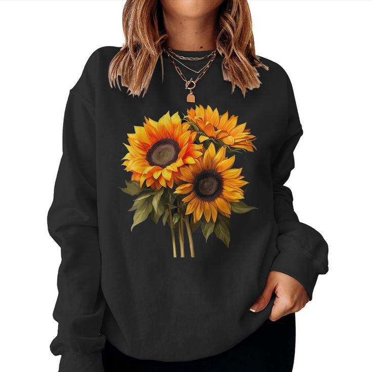 Yellow Sunflower Cute Summer Sun Flowers Floral Positivity Women Sweatshirt