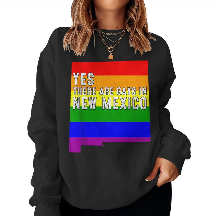Yes There Are Gays New Mexico Lgbt Pride Rainbow Lover Women Sweatshirt