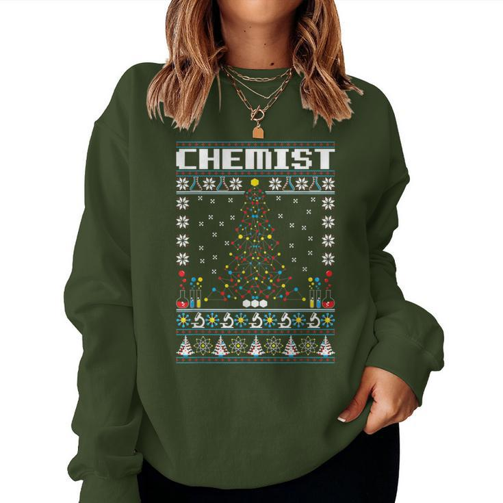 Chemist Chemical Science Teacher Ugly Christmas Women Sweatshirt