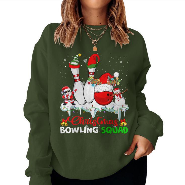 Christmas Bowling Squad Dabbing Santa Elf Bowling Tools Women Sweatshirt