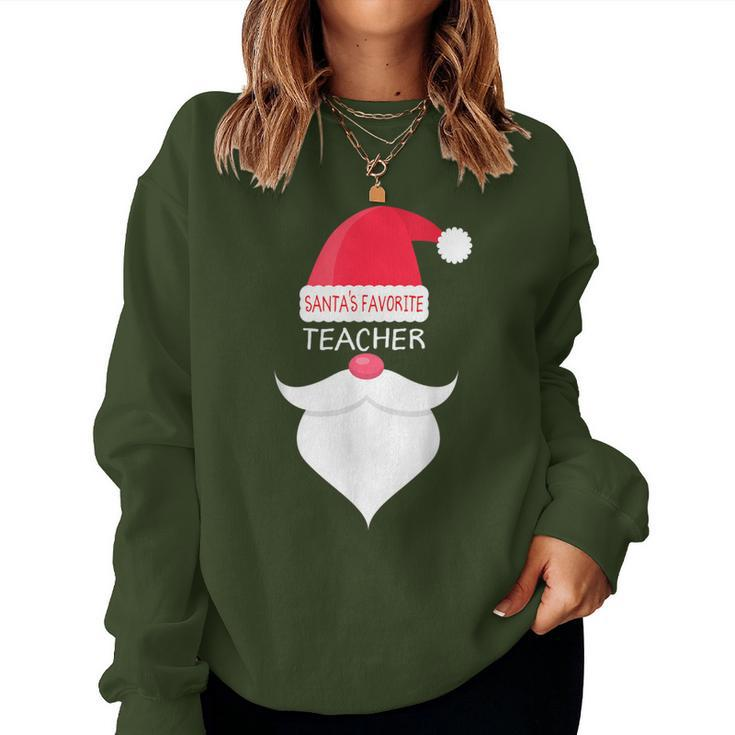 Teacher Christmas Santa's Favorite Women Sweatshirt