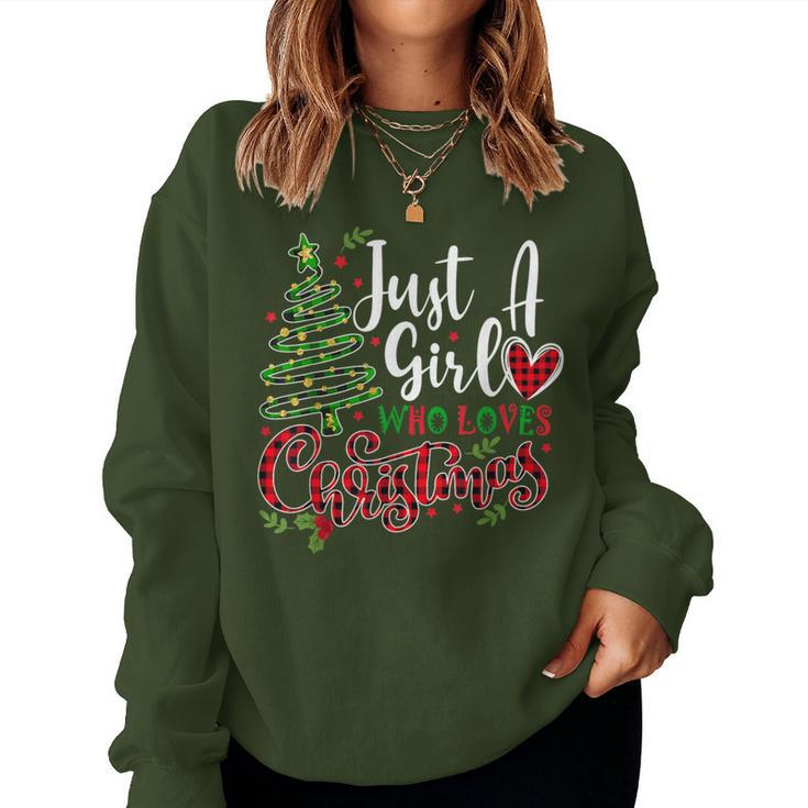 Just A Girl Who Loves Christmas A For Xmas Girls Women Sweatshirt