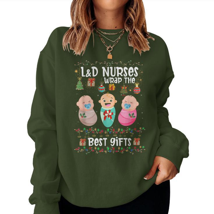 L&D Labor And Delivery Nurses Wrap The Best Christmas Women Sweatshirt