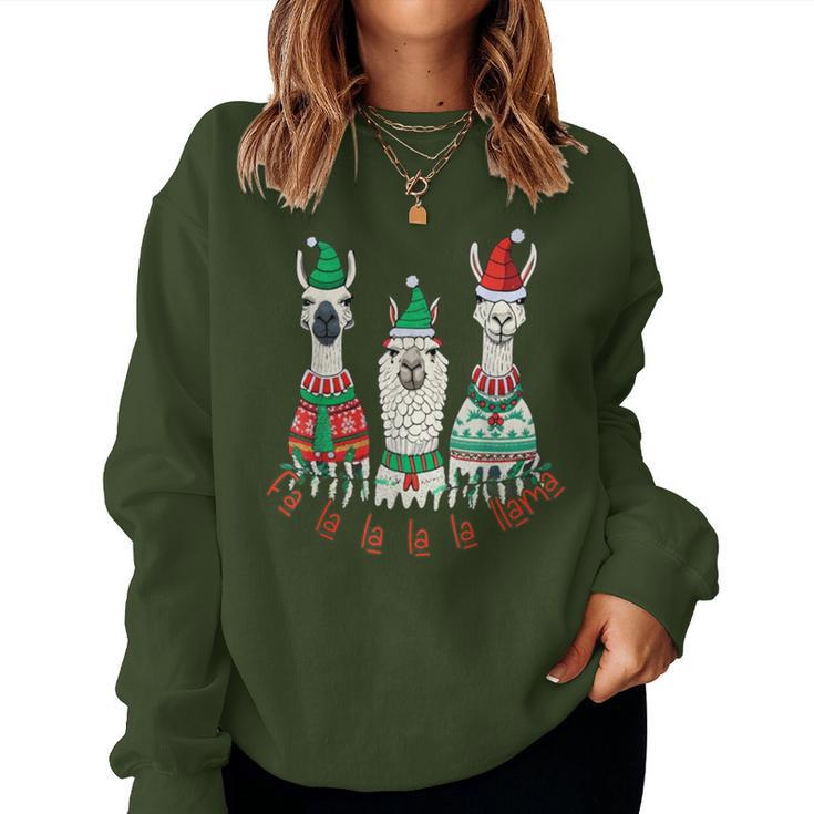 Llama Christmas Ugly Sweater Llama Holiday Xmas Alpaca Women Sweatshirt