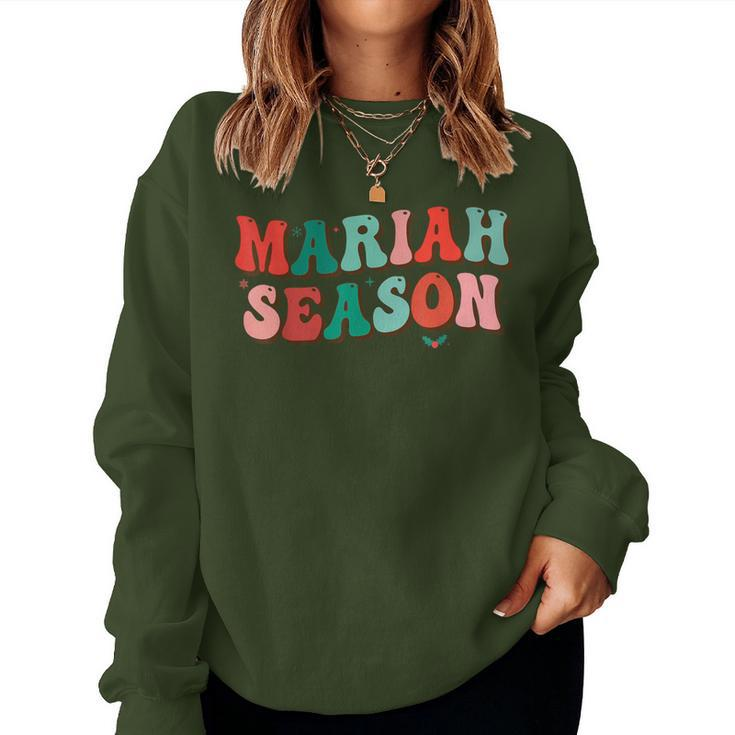 Mariah Season Christmas Retro Groovy Xmas Women Sweatshirt