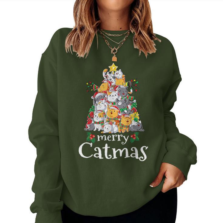 Merry Catmas Cat Dad Cat Mom Christmas Cat Men Women Sweatshirt
