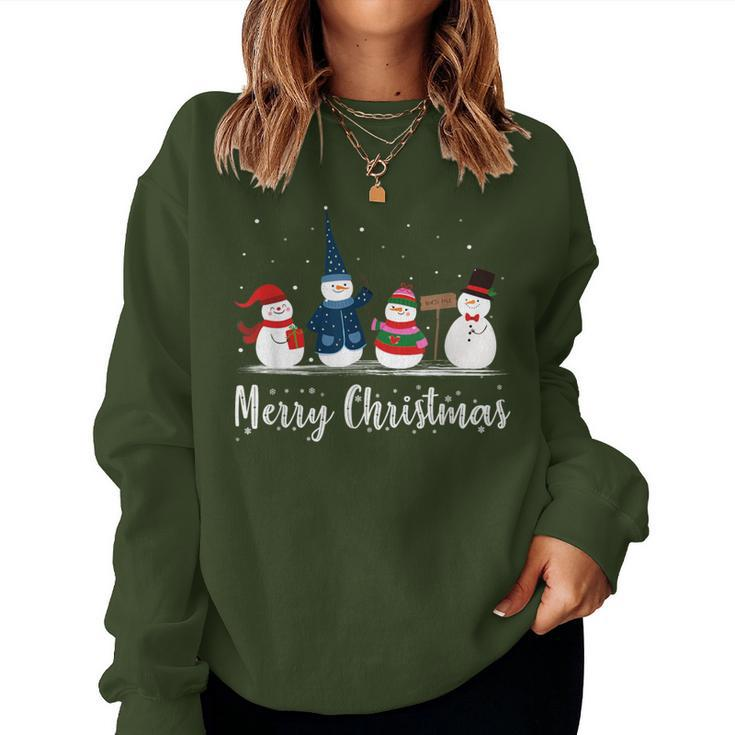 Merry Christmas Snowman Christmas Holiday Women Women Sweatshirt