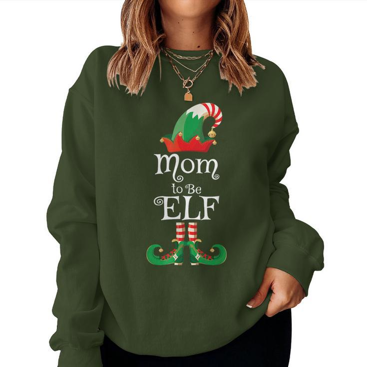 Mom To Be Elf Christmas Pregnancy Announcement Women Sweatshirt