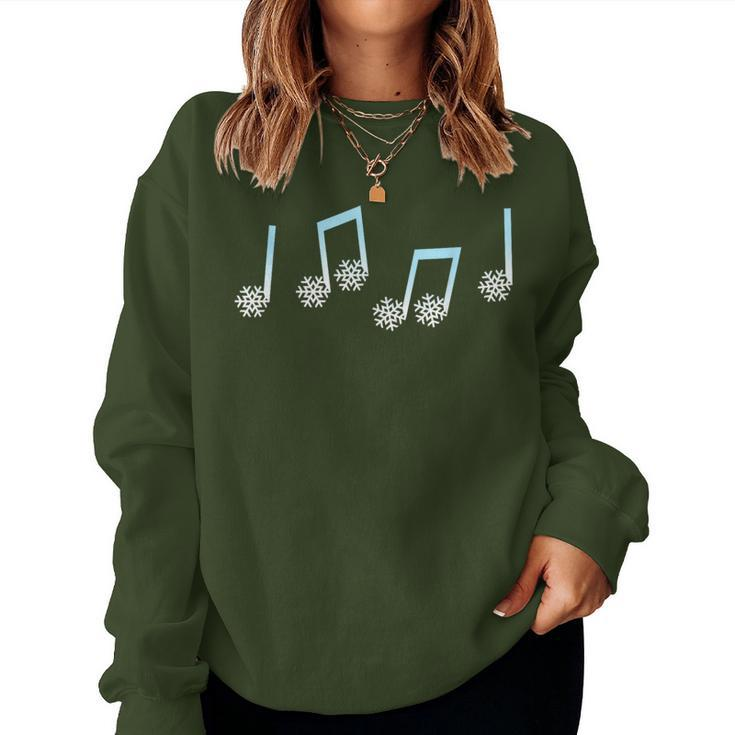 Music Note Snowflake Winter Music Teacher Christmas Costume Women Sweatshirt