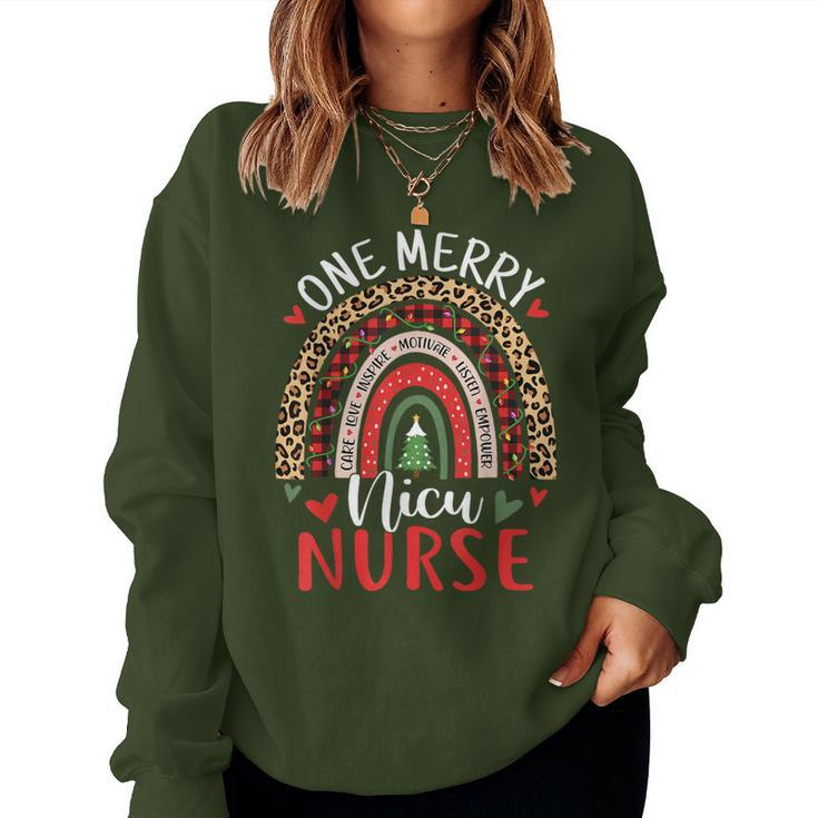 Nicu Nurse Rainbow Christmas Icu Neonatal Women Sweatshirt