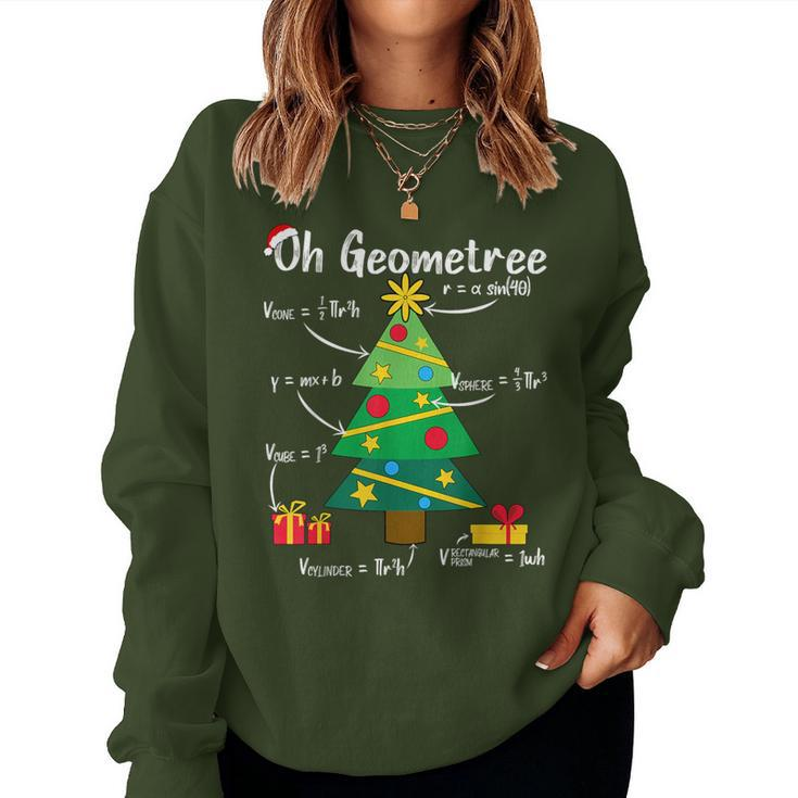 Oh Geometree Christmas Tree Geometry Math Teacher Women Sweatshirt