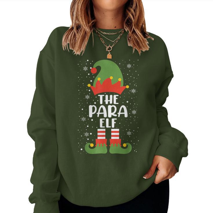 The Para Elf Christmas Party Matching Teacher Pajama Women Sweatshirt