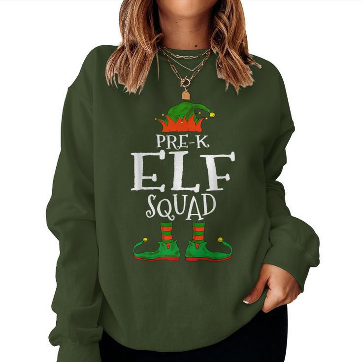 Pre-K Elf Squad Teacher Student Christmas Women Sweatshirt