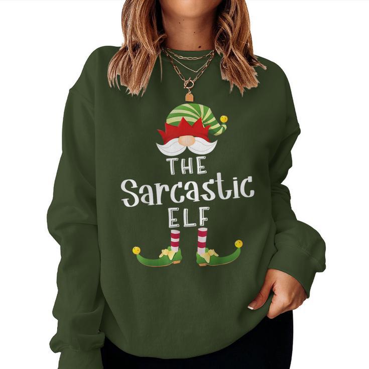 Sarcastic Elf Group Christmas Pajama Party Women Sweatshirt