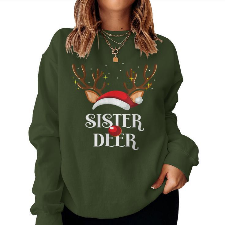 Sister Deer Family Matching Christmas Reindeer Party Women Sweatshirt