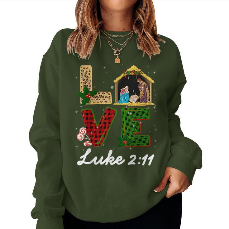 Tu Leopard Plaid Christmas Nativity Costume Christian Xmas Women Sweatshirt