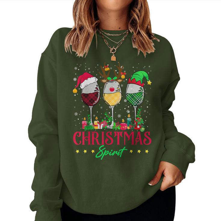 Wine Drinking Family Matching Christmas Pajama Plaid Women Sweatshirt