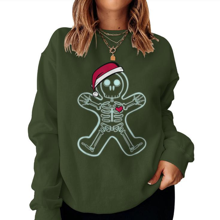 X-Ray Gingerbread Man Skeleton Christmas Nurse Xray Tech Women Sweatshirt