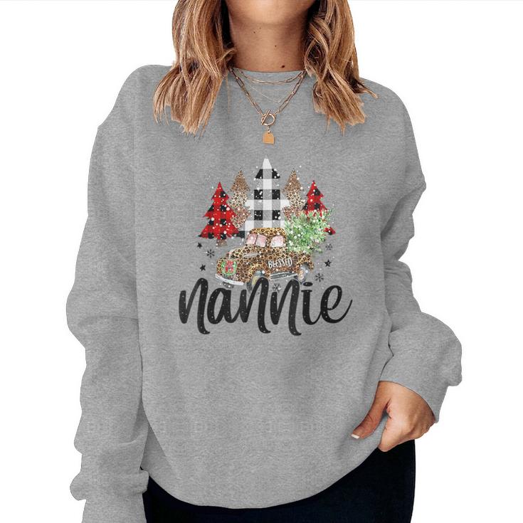 Blessed Nannie Christmas Truck Grandma Women Sweatshirt