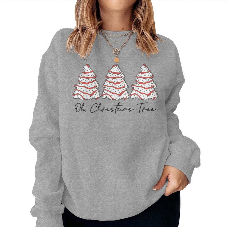 Groovy Oh Christmas Tree Xmas Lights Tree Cakes Debbie Women Sweatshirt