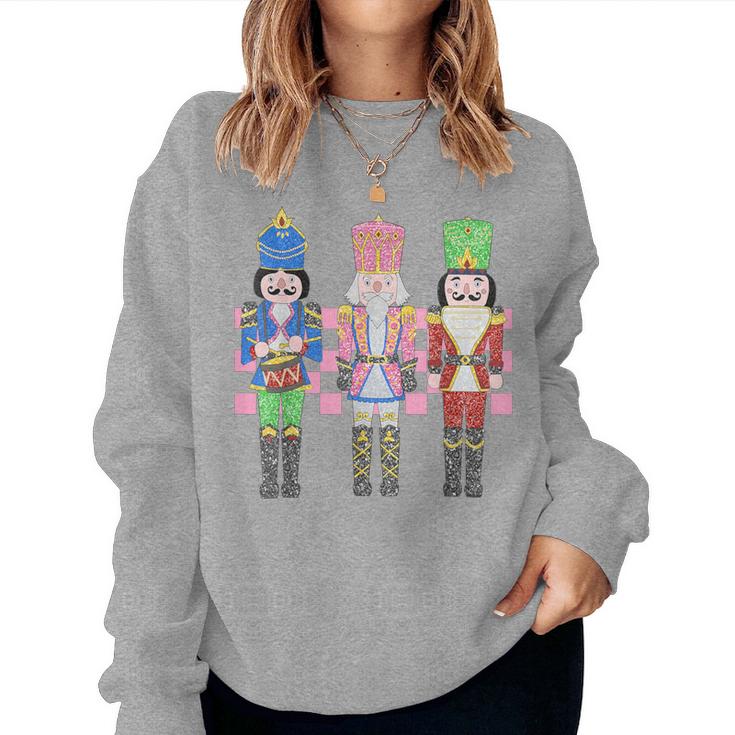 Vintage Pink Nutcracker Squad Ballet Pink Christmas Women Sweatshirt