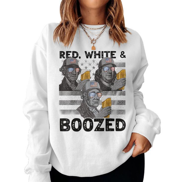 4Th Of July Usa Presidents Red White Boozed Beer Men Beer Women Sweatshirt